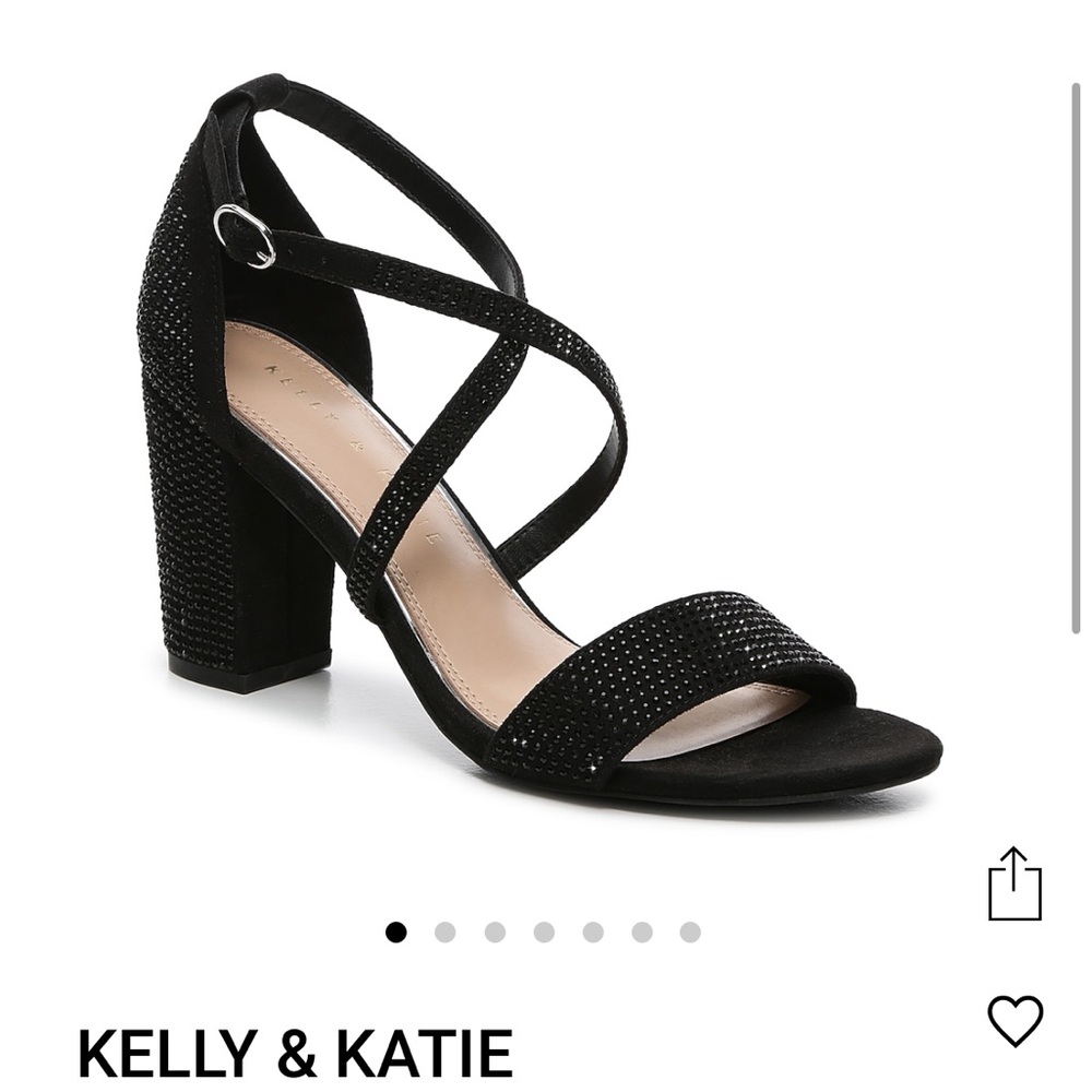 Kelly and Katie black rhinestone heels size 8
